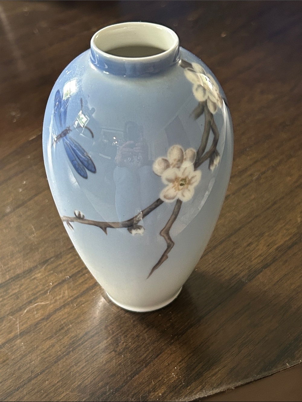 Royal Copenhagen Cherry Blossom Dragonfly vase